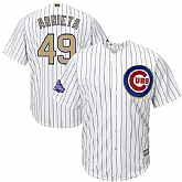 Chicago Cubs #49 Jake Arrieta White World Series Champions Gold Program New Cool Base Stitched Jersey JiaSu,baseball caps,new era cap wholesale,wholesale hats